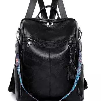 Женская сумка Рюкзак Женский модный рюкзак большой вместимости Многоцелевая сумка через плечо Дорожная сумка чёрный