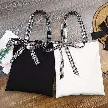 Женская сумка с бантом на ремне, переносная холщовая сумка, универсальная школьная сумка из холста для студентов, модная сумка через плечо для женщин жёлтый