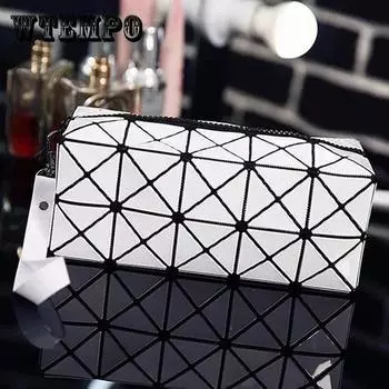 Женская сумка с бриллиантами, однотонная складная длинная сумка, маленькая портативная косметичка 19.5*8*8cm