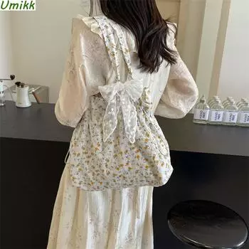 Женская сумка с цветочным принтом, большая вместительная парусиновая простая сумка на шнурке, летняя повседневная сумка для девочек, уличная сумка чёрный