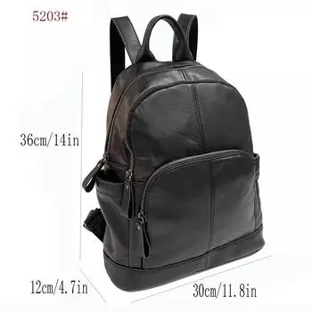 Женская сумка с двумя плечами, модный рюкзак из воловьей кожи в стиле ретро чёрный