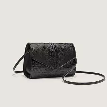 Женская сумка с каменным узором, маленькая квадратная сумка, повседневная универсальная сумка на одно плечо с косым ремешком, маленькая квадратная сумка чёрный