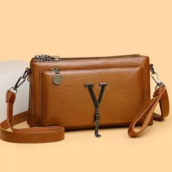 Женская сумка с кисточками, сумка для матери среднего возраста, мягкая кожаная сумка через плечо, ручная сумка на плечо, многослойная сумка, маленькая квадратная сумка чёрный