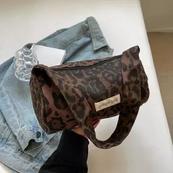 Женская сумка с леопардовым принтом, модная женская сумка через плечо, многофункциональная сумка для отдыха и поездок на работу коричневый