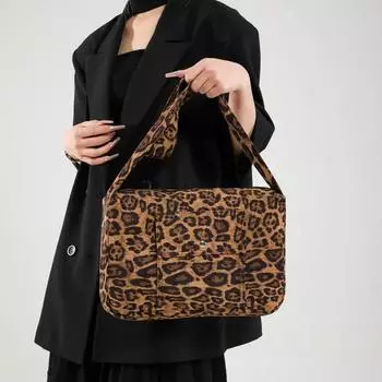 Женская сумка с леопардовым принтом, новая европейская и американская ретро женская сумка через плечо, большая вместимость, сумка для мамы
