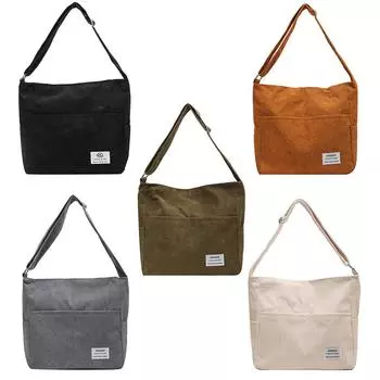 Женская сумка с несколькими карманами, повседневная вельветовая сумка-тоут, складная классическая сумка-слинг, мягкая универсальная сумка-хобо с регулируемым ремешком для покупок зелёный