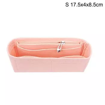 Женская сумка с несколькими карманами, сумка-органайзер из фетровой ткани, сумка-органайзер, сумка-тоут 17.5*4*8.5cm розовый