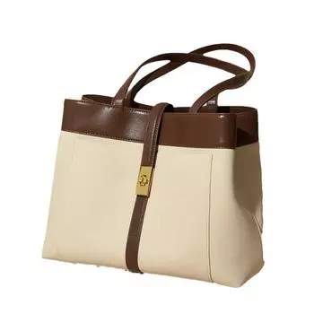 Женская сумка с ощущением роскоши, большая вместительная сумка, новая универсальная сумка, сумка через плечо контрастного цвета для работы и поездок на работу