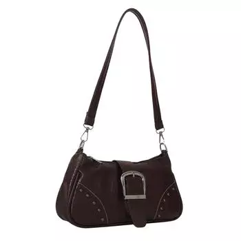 Женская сумка с ручкой сверху и заклепками, сумка через плечо из искусственной кожи Y2K, модная летняя простая повседневная сумка с узором аллигатора, трендовые сумки кофейный