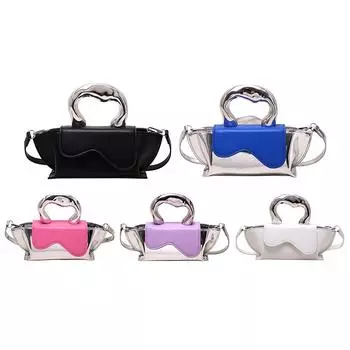 Женская сумка с ручкой сверху, сумка-тоут с регулируемым ремешком и цветным эстетичным кошельком синий