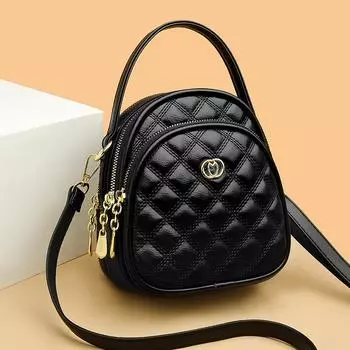 Женская сумка с вышивкой ромбами, сумка для мобильного телефона для мамы, двухслойная сумка через плечо Niche, ручная сумка через плечо на одно плечо