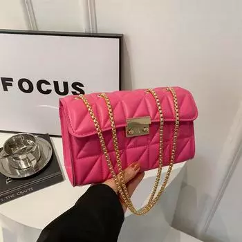 Женская сумка с замком в иностранном стиле с ромбовидной текстурой, повседневная сумка через плечо в иностранном стиле 21 розы красного