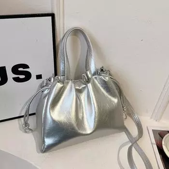 Женская сумка с завязками и шнурком, популярные товары этого года, универсальная сумка через плечо из масляной кожи с улучшенной текстурой