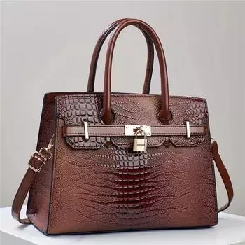 Женская сумка-саквояж Кошельки Веганская искусственная кожа с тиснением под крокодила с верхней ручкой Большие сумки на плечо Сумки для женщин Рабочая сумка через плечо