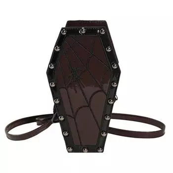 Женская сумка-саквояж в виде гроба из мультфильма из искусственной кожи на Хэллоуин (Стиль 5) .
