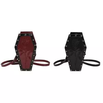 Женская сумка-саквояж в виде гроба из мультфильма из искусственной кожи на Хэллоуин (Стиль 1) К