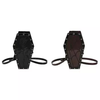 Женская сумка-саквояж в виде гроба из мультфильма из искусственной кожи на Хэллоуин (Стиль 2) *