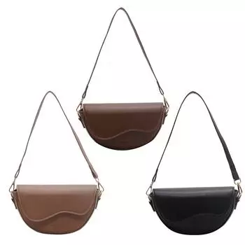 Женская сумка-седло подмышками, повседневные винтажные сумки, модная сумка через плечо, кожаная сумка на плечо, осенне-зимний кошелек кофейный