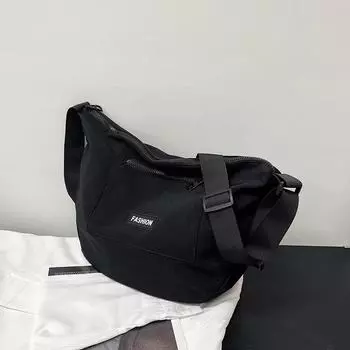 Женская сумка Shangxin 2024 года, новая повседневная сумка большой вместимости, модный тренд, простая ранняя весна, иностранный стиль, красивая сумка через плечо на одно плечо чёрный