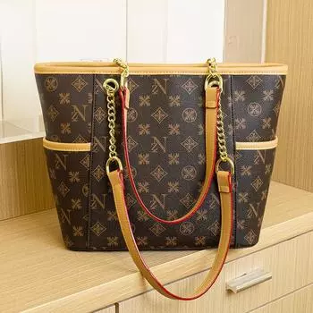 Женская сумка-шоппер Commuter, большая вместимость, модная и универсальная, с принтом, сумка-тоут в стиле ретро с цепочкой под мышкой хаки