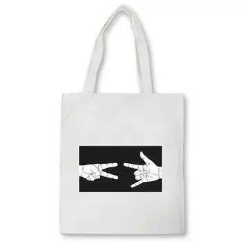 Женская сумка-шоппер Peace Love Rock, забавная музыка, радиология, скелет, сумка для студентов-подростков, холщовая сумка с принтом мира 24*26cm