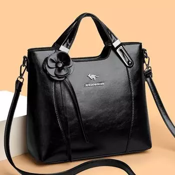 Женская сумка среднего возраста Atmosphere со стильной сумкой через плечо из мягкой кожи для матери Oblique Span чёрный