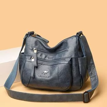 Женская сумка среднего возраста, материнская сумка, сумка через плечо из мягкой кожи жёлтый