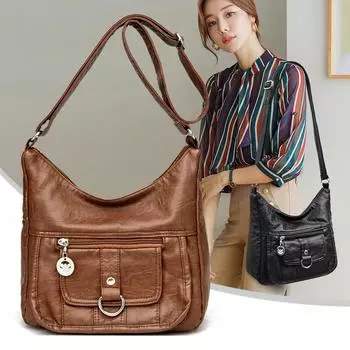 Женская сумка Сумка через плечо из мягкой кожи Сумка для матери Сумка через плечо Большая сумка красный