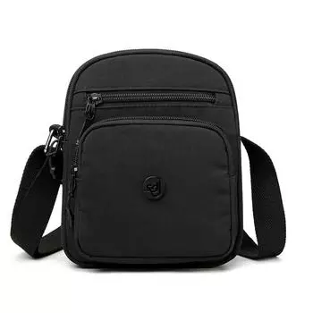 Женская сумка сумка через плечо легкая нейлоновая многослойная сумка сумка на плечо чёрный