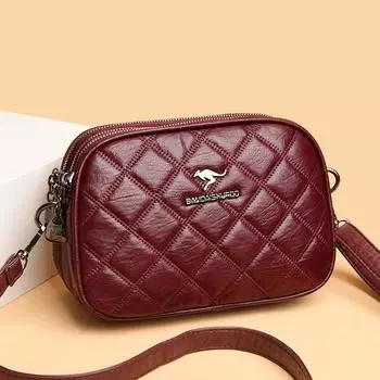 Женская сумка Сумка через плечо Модная вышитая нитью ромб Женская маленькая квадратная сумка чёрный