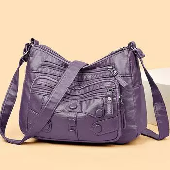 Женская сумка Сумка через плечо с несколькими карманами Сумка через плечо Mommy Маленькая квадратная сумка чёрный