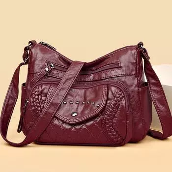 Женская сумка Сумка через плечо женская большая вместительная сумка через плечо с несколькими карманами Маленькая квадратная сумка чёрный