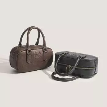 Женская сумка сумка для боулинга сумка-подушка в стиле ретро модная сумка через плечо для ручной стирки коричневый