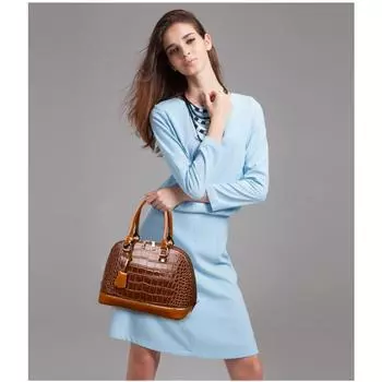 Женская сумка, сумка-ракушка Европейская и американская модная сумка через плечо с тиснением под крокодила one size красный