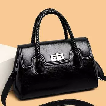 Женская сумка Сумка ручная Большая вместимость Ретро Женская сумка Кроссбоди Женская новая Сумка на плечо Высококлассная чёрный