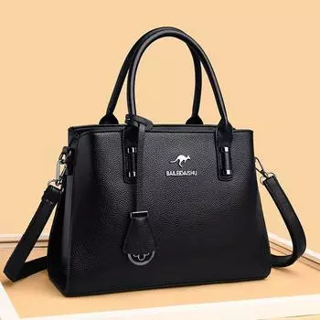 Женская сумка-сумка с большой вместимостью Модная женская сумка на одно плечо Сумка для мам среднего возраста чёрный