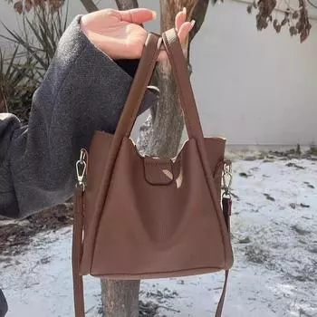 Женская сумка Сумки через плечо Сумки-ведра Ретро сумки через плечо Новая сумка-тоут для отдыха Универсальные сумки большой вместимости Трендовые сумки для переноски