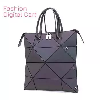 Женская сумка, светящаяся геометрическая складная сумка, роскошные женские дизайнерские сумки Shoudler с ромбовидной решеткой чёрный