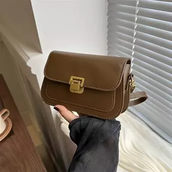 Женская сумка Temperament 2024 года, модная, простая, сумка-мессенджер в стиле ретро, иностранная, маленькая, квадратная сумка через плечо чёрный