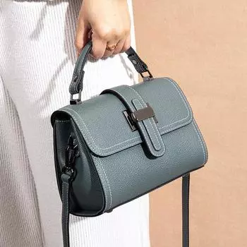 Женская сумка Temperament Handbag Женская сумка через плечо Senior Texture Маленькая квадратная сумка Женская сумка из натуральной кожи One Size чёрный