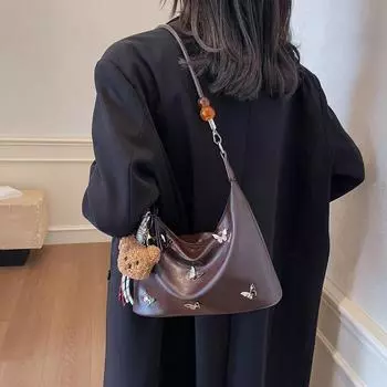 Женская сумка-тоут, большая вместимость, сумка через плечо, сумка на цепочке чёрный