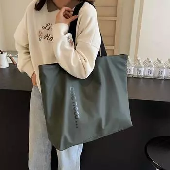 Женская сумка-тоут большой емкости с буквенным принтом на плечо, женская сумка для подмышек чёрный