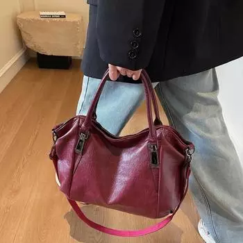 Женская сумка-тоут большой емкости, сумка для мамы, кожаная сумка через плечо озеро синий