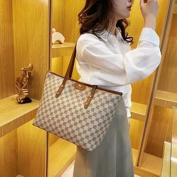 Женская сумка-тоут большой емкости Женская сумка через плечо с принтом хаки