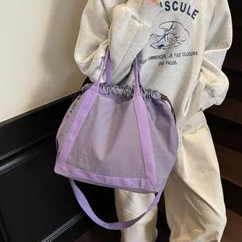 Женская сумка-тоут большой вместимости для студентов и школьников чёрный