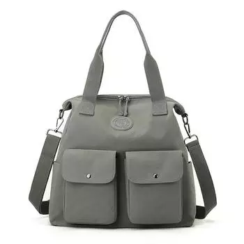 Женская сумка-тоут большой вместимости, сумка через плечо, сумка-хобо, многосекционная сумка на плечо темно-серого