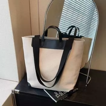 Женская сумка-тоут большой вместимости, сумка через плечо для поездок на работу коричневый