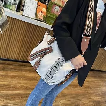 Женская сумка-тоут большой вместимости, женская дорожная сумка контрастного цвета, стильная и роскошная сумка, сумка через плечо чёрный