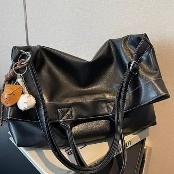 «Женская сумка-тоут Crossbody Retro 2024 года — вместительная повседневная ручная сумка для поездок на работу на осень и зиму» No pendant коричневый