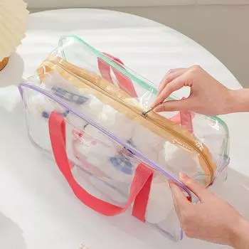 Женская сумка-тоут для макияжа, косметики, наплечная сумка-мессенджер, пляжная, прозрачная, вместительная, для плавания, летняя, для хранения вещей L